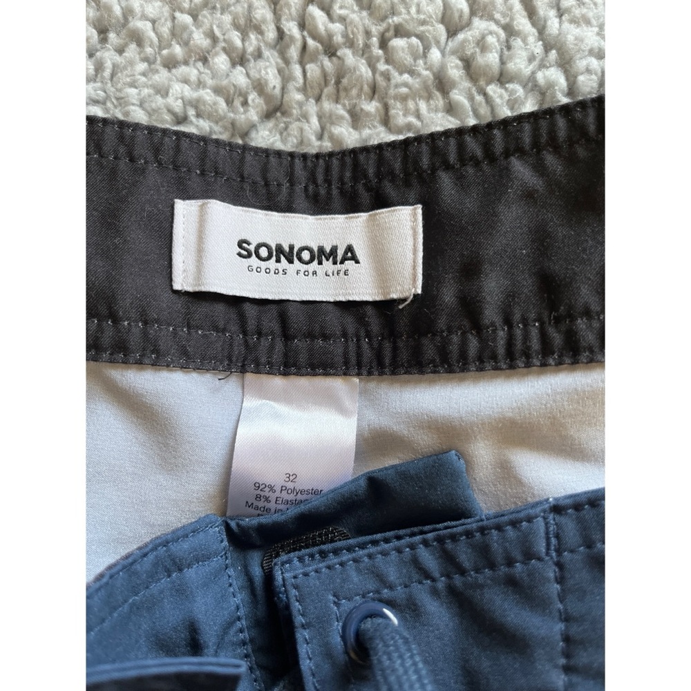 Sonoma Men’s 32 Blue Yellow & White Multi Color Board Shorts. - Picture 5 of 7